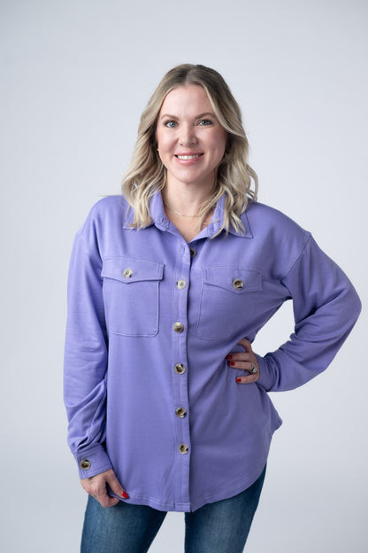 IN STOCK Brenna Button Down Top - Purple FINAL SALE
