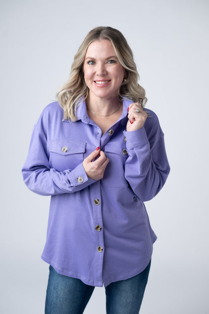IN STOCK Brenna Button Down Top - Purple FINAL SALE