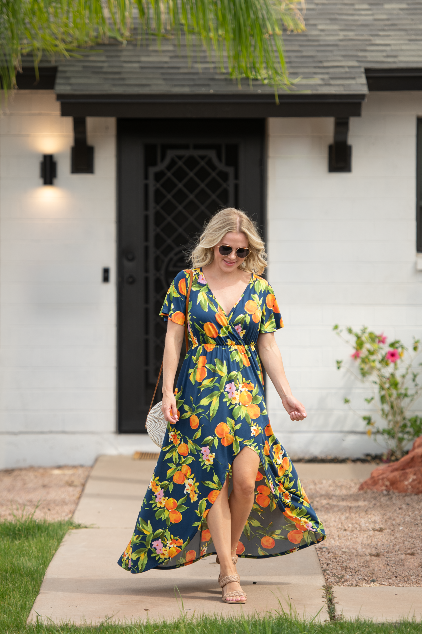 IN STOCK Harley High-Low Dress - Navy Citrus FINAL SALE