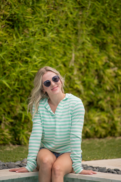 IN STOCK Amelia Striped Hoodie - Green