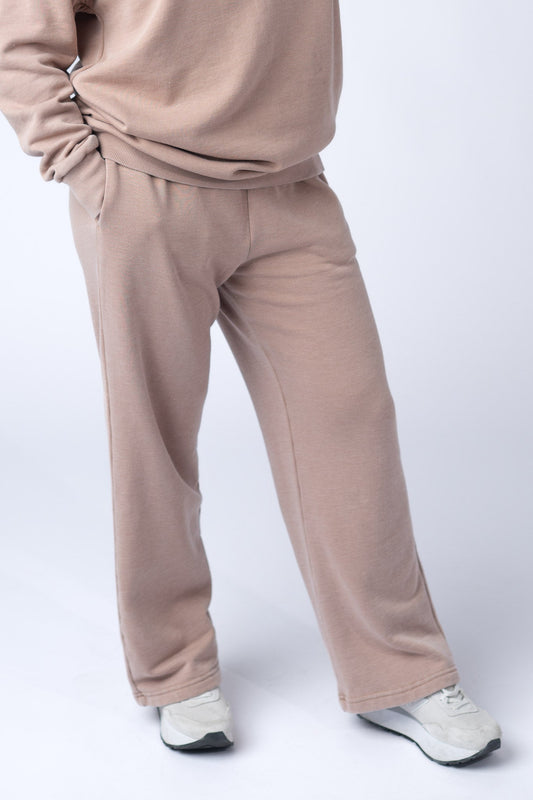 IN STOCK Wide Leg Vintage Wash Bottoms - Tan