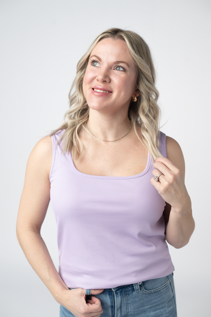 IN STOCK Rachel Ribbed Tank -  Lavender FINAL SALE