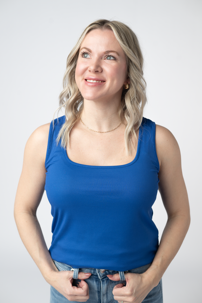 IN STOCK Rachel Ribbed Tank - Royal Blue FINAL SALE