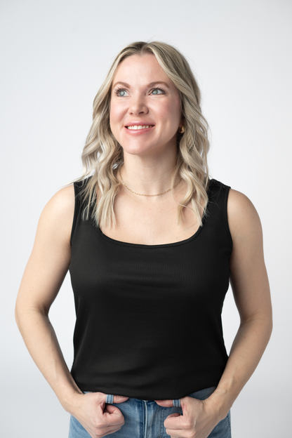 IN STOCK Rachel Ribbed Tank - Black FINAL SALE