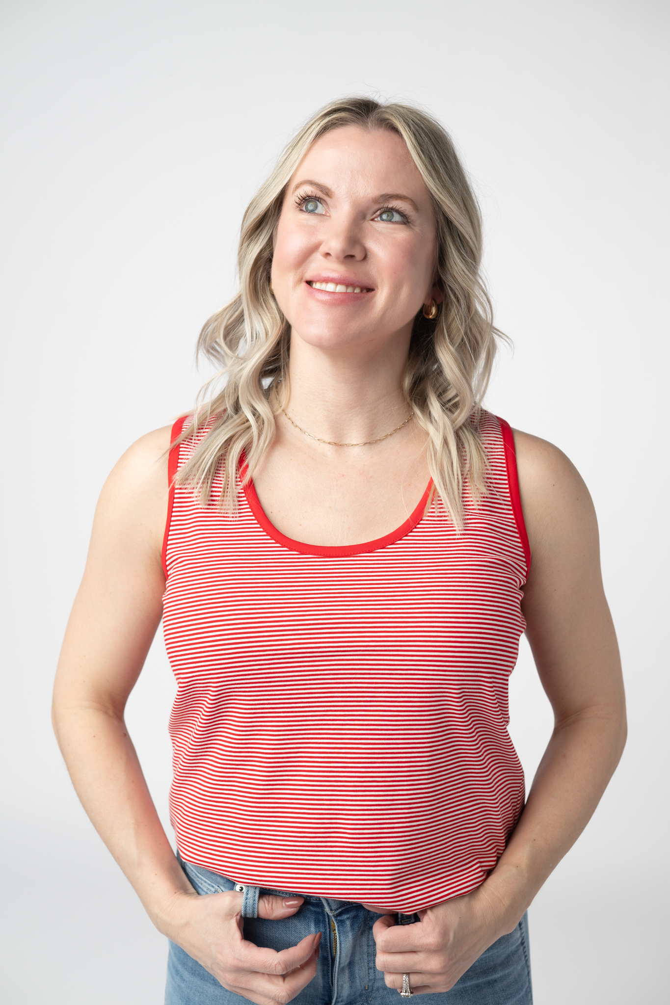 IN STOCK Micro Striped Tank - Red FINAL SALE