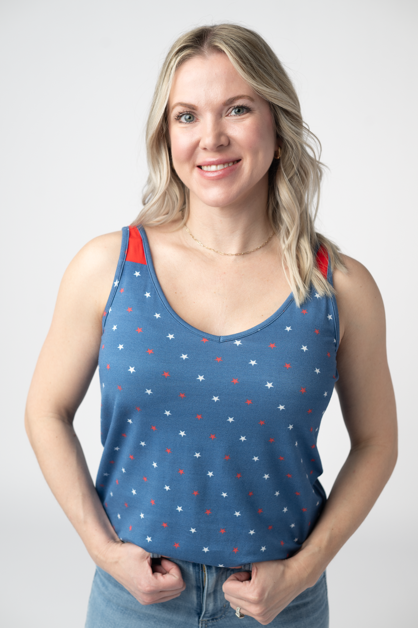 IN STOCK Poppy Tank - Blue Freedom Stars FINAL SALE