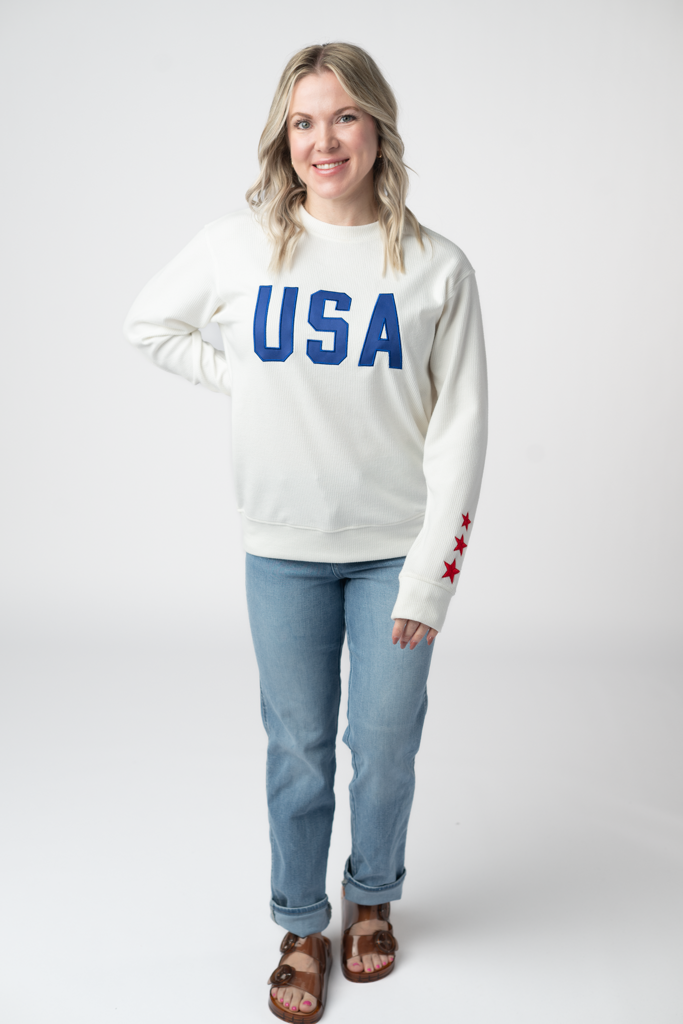 IN STOCK USA Pullover - White FINAL SALE