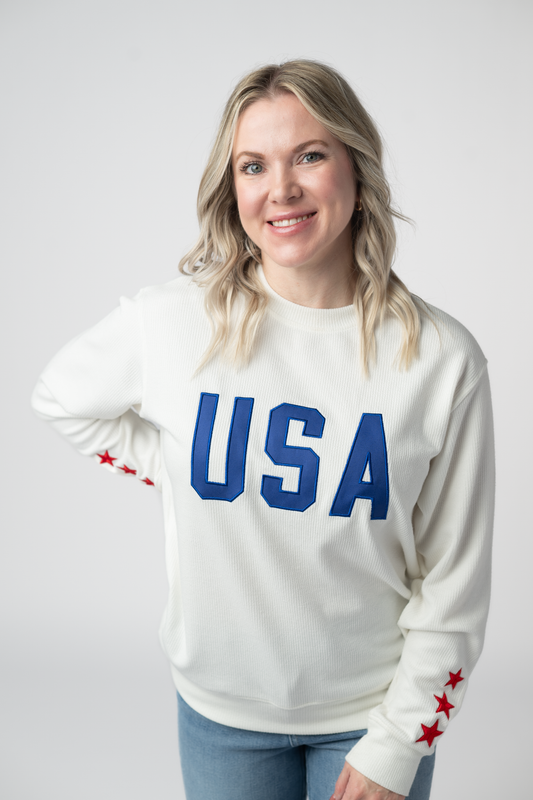 IN STOCK USA Pullover - White FINAL SALE
