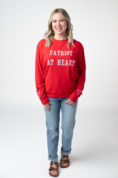 IN STOCK Corrine Embroidered Pullover Top - Patriot at Heart FINAL SALE