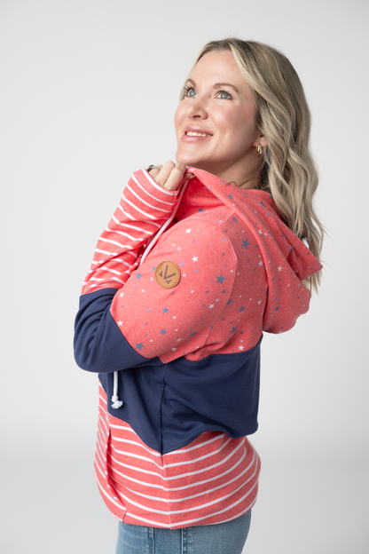 IN STOCK Colorblock Fullzip - Liberty Stars, Navy, and Stripes Trio FINAL SALE