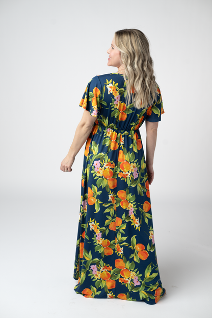 IN STOCK Harley High-Low Dress - Navy Citrus FINAL SALE
