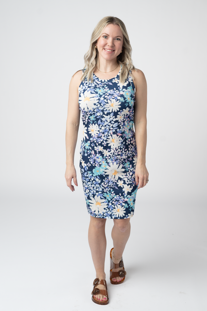 IN STOCK Mariah Ribbed Dress - Daisy Blues FINAL SALE