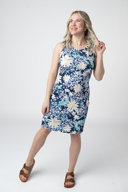 IN STOCK Mariah Ribbed Dress - Daisy Blues FINAL SALE