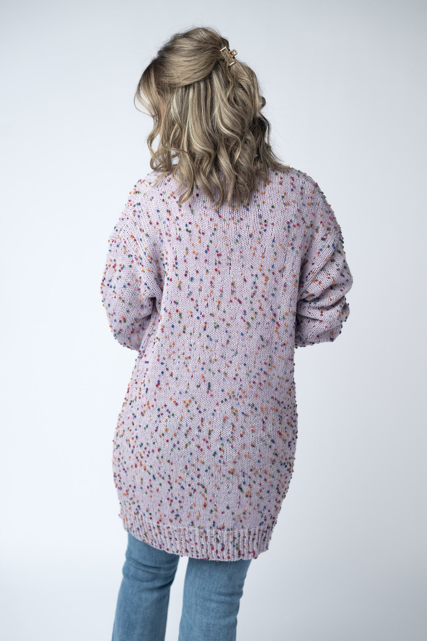 IN STOCK Carly Confetti Dot Cardigan - Lavender FINAL SALE