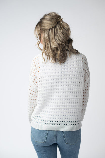 IN STOCK USA Sequin Flag Open Knit Pullover FINAL SALE