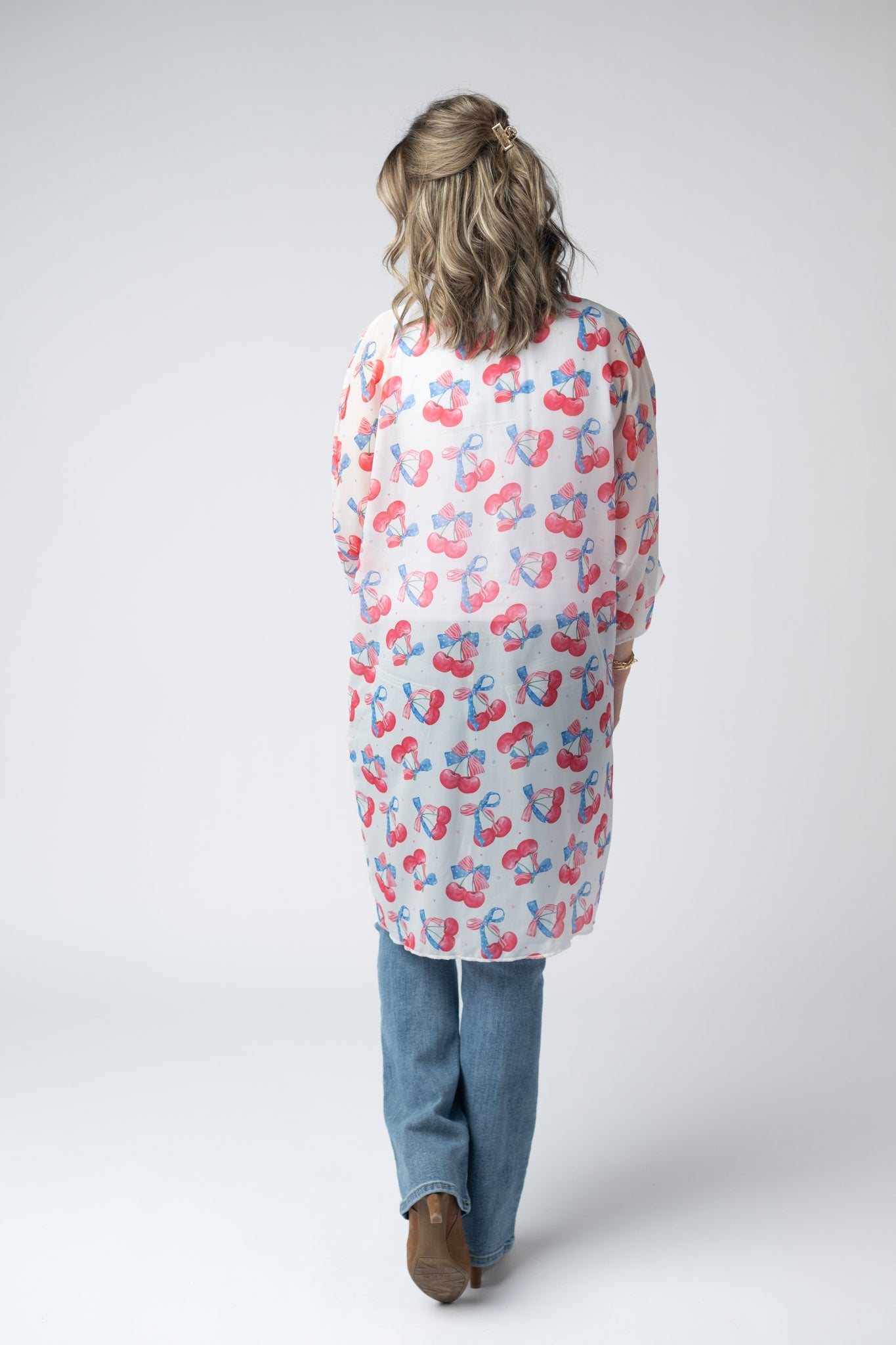 IN STOCK Patriotic Cherries Kimono FINAL SALE