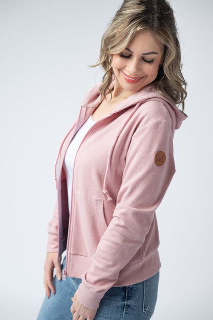 IN STOCK Fullzip Hoodie - Dusty Pink