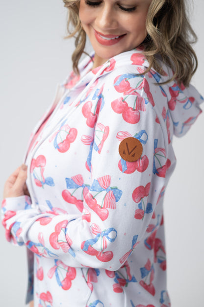 IN STOCK Fullzip Hoodie - Patriotic Cherries FINAL SALE