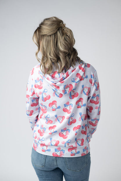 IN STOCK Fullzip Hoodie - Patriotic Cherries FINAL SALE