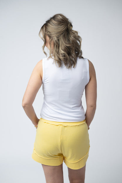 IN STOCK French Terry Stevie Shorts - Lemon