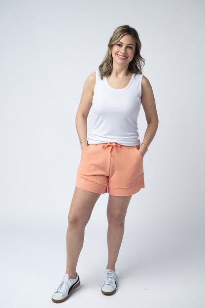 IN STOCK French Terry Stevie Shorts - Spring Peach FINAL SALE
