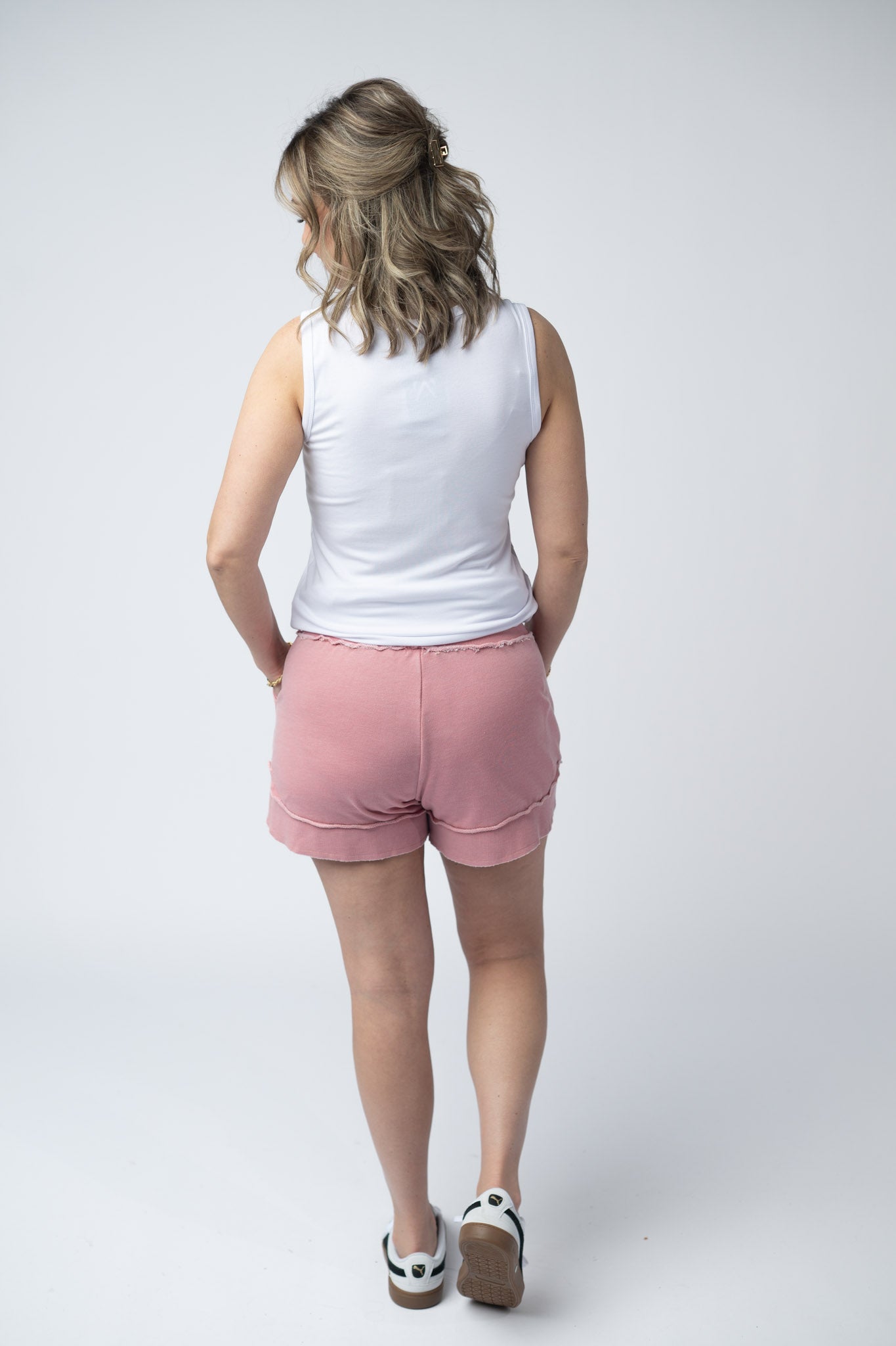 IN STOCK French Terry Stevie Shorts - Dusty Pink FINAL SALE