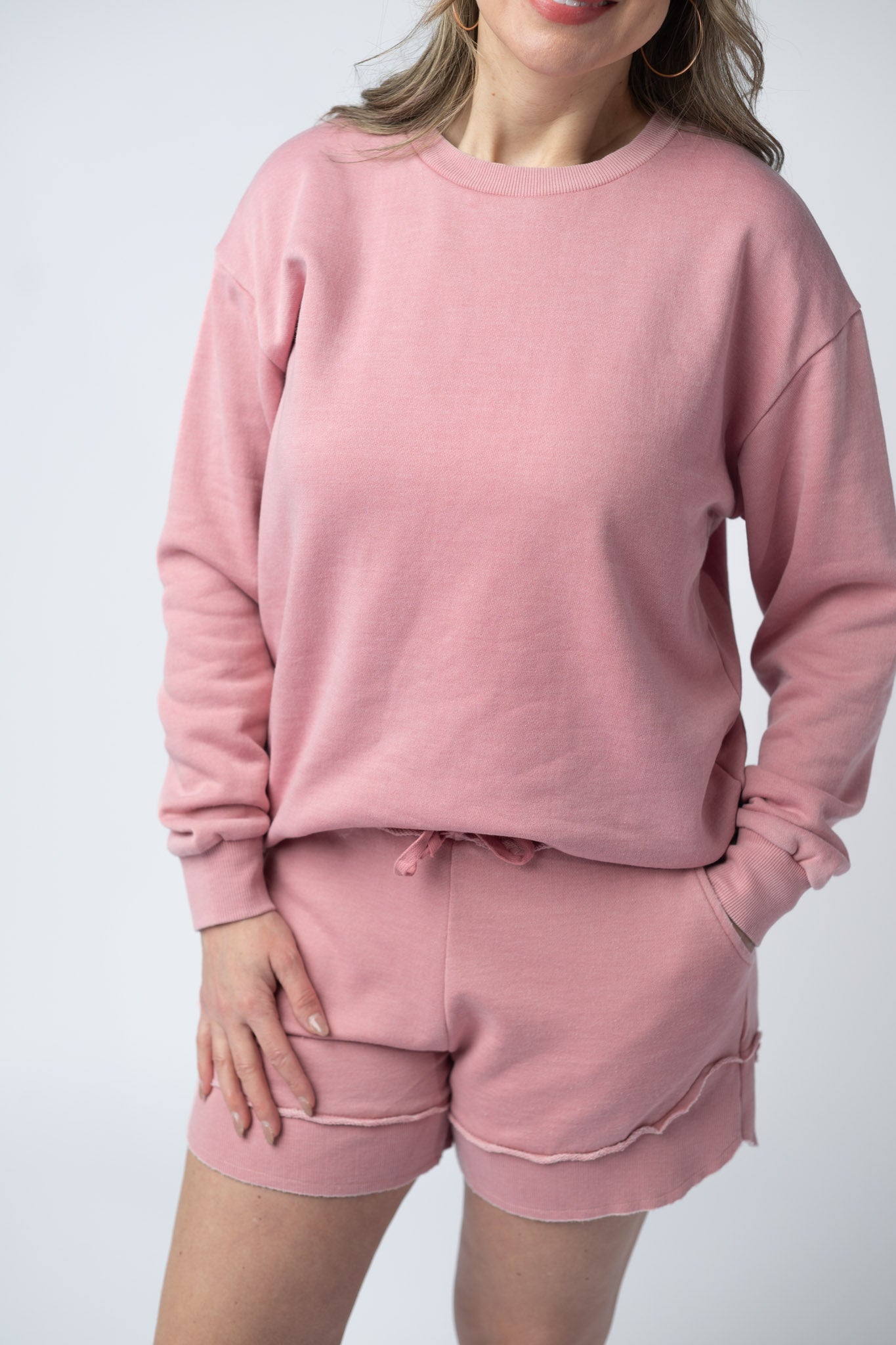 IN STOCK French Terry Stevie Shorts - Dusty Pink FINAL SALE