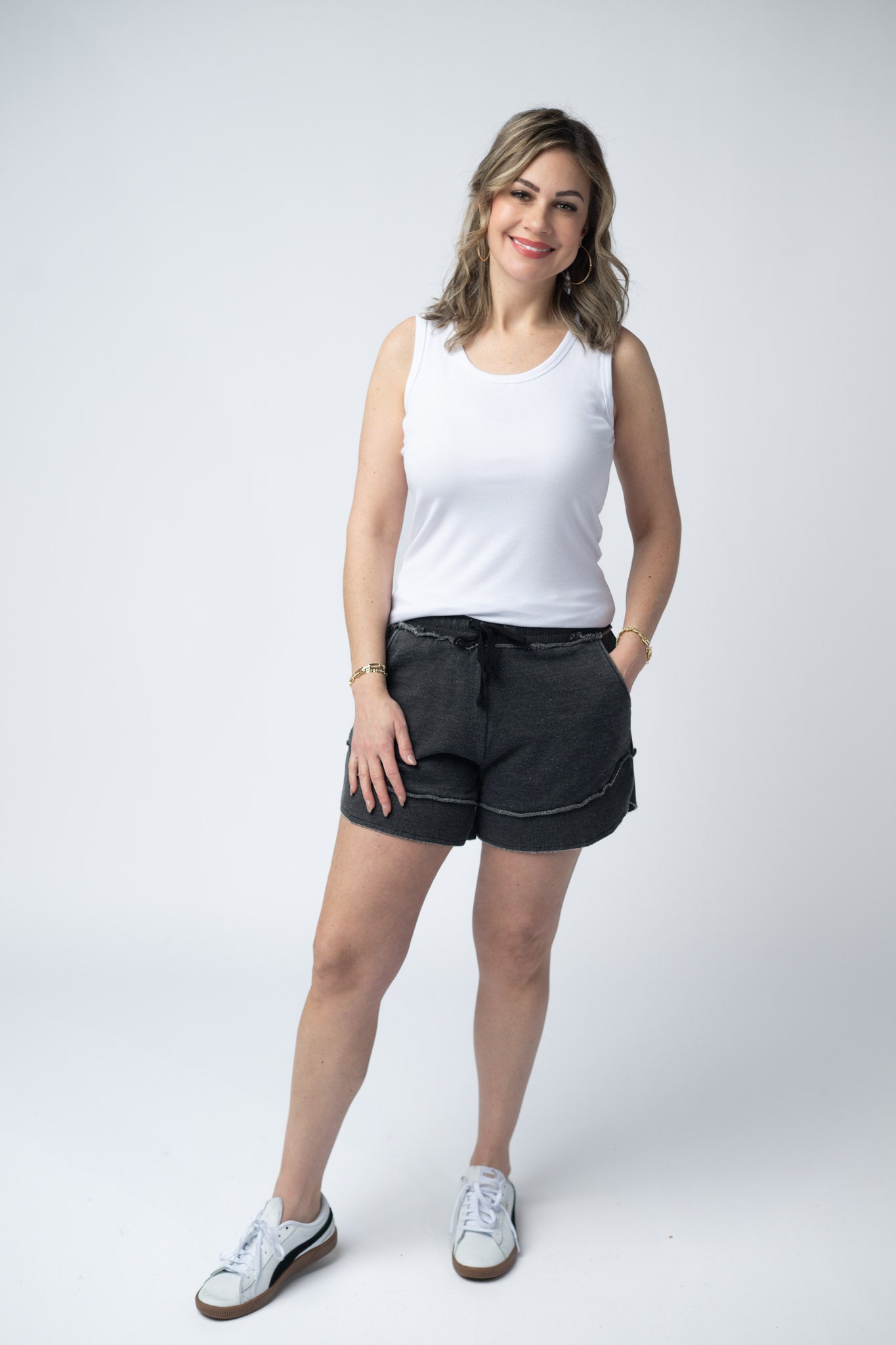 IN STOCK French Terry Stevie Shorts - Black FINAL SALE