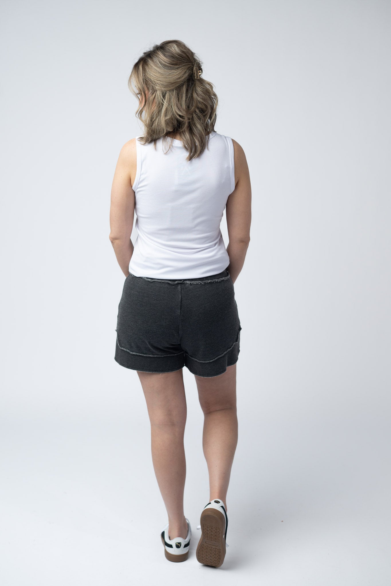 IN STOCK French Terry Stevie Shorts - Black FINAL SALE