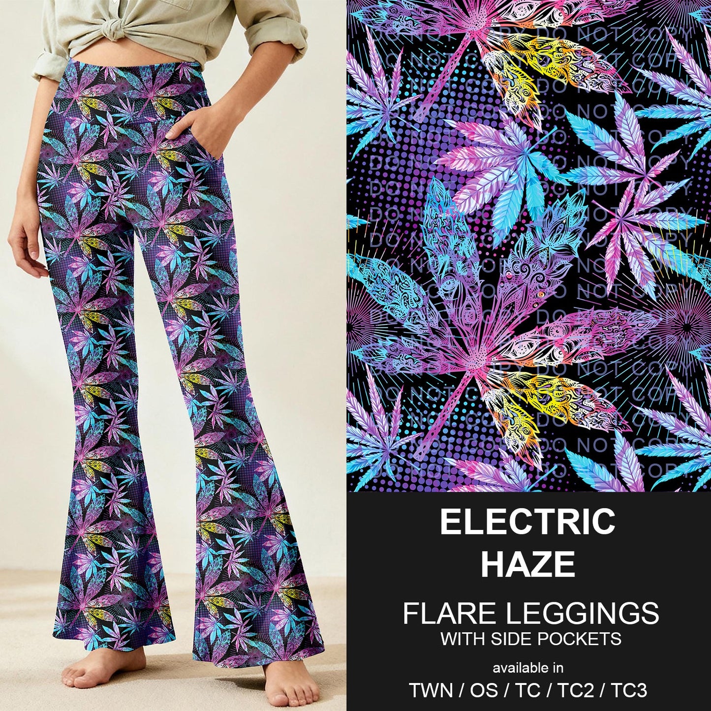 B259 - Preorder Electric Haze Flare Leggings (Closes 11/07. ETA: mid Jan.)