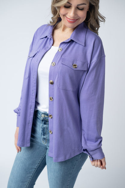 IN STOCK Brenna Button Down Top - Purple FINAL SALE