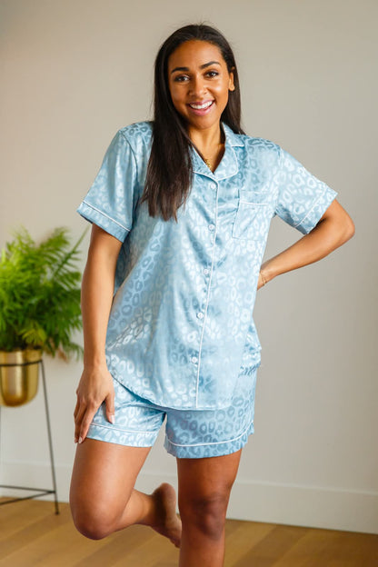 Shirley and Stone Jolin Satin Leopard Pajamas