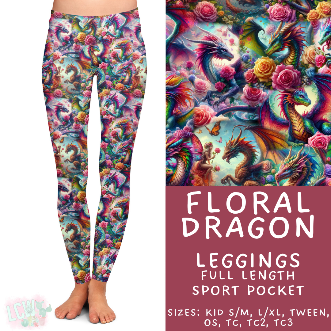 Batch #443 - September Request Run - Closes 11/6 - ETA mid/late Dec - Floral Dragon Full Length Leggings