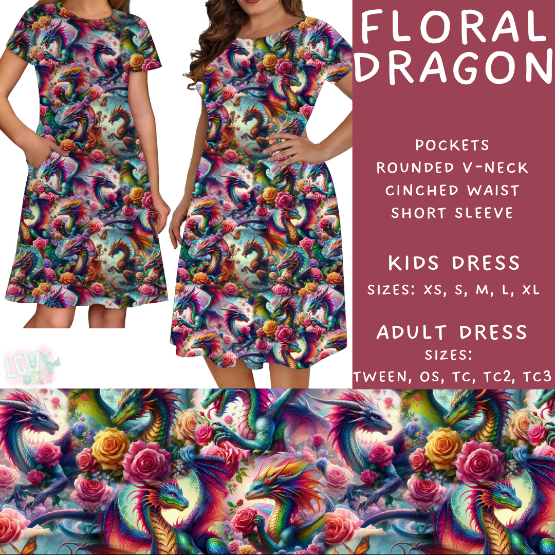 Batch #443 - September Request Run - Closes 11/6 - ETA mid/late Dec - Floral Dragon Women's & Girls Dresses