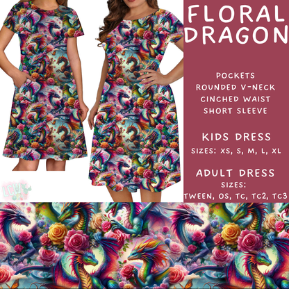 Batch #443 - September Request Run - Closes 11/6 - ETA mid/late Dec - Floral Dragon Women's & Girls Dresses