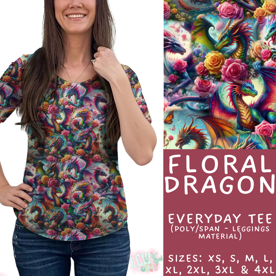 Batch #443 - September Request Run - Closes 11/6 - ETA mid/late Dec - Floral Dragon Everyday Tee