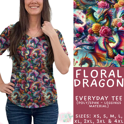 Batch #443 - September Request Run - Closes 11/6 - ETA mid/late Dec - Floral Dragon Everyday Tee