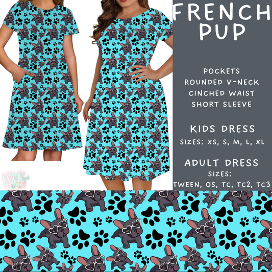 Batch #443 - September Request Run - Closes 11/6 - ETA mid/late Dec - French Pup Women's & Girls Dresses