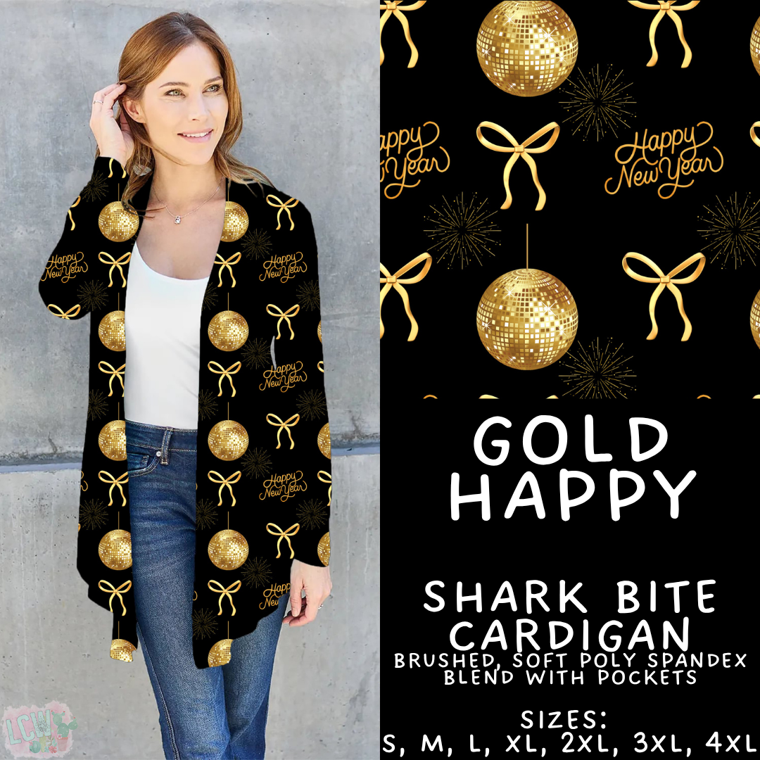 Batch #446 - New Year's Eve 2 - Closes 11/5 - ETA mid Dec - Gold Happy Cardigan
