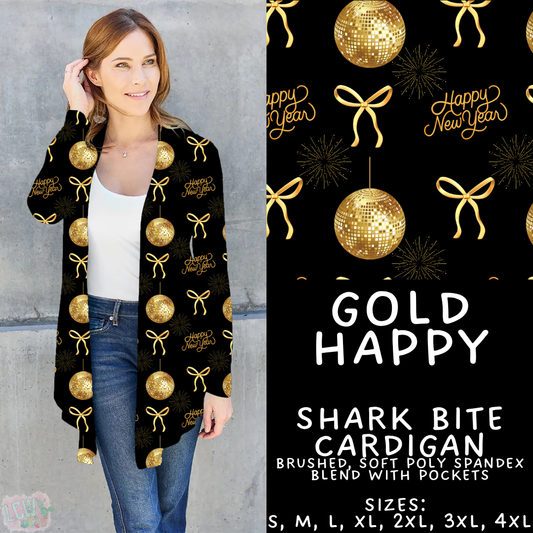 Batch #446 - New Year's Eve 2 - Closes 11/5 - ETA mid Dec - Gold Happy Cardigan