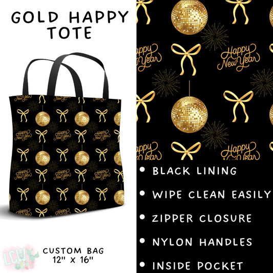 Batch #446 - New Year's Eve 2 - Closes 11/5 - ETA mid Dec - Gold Happy Tote