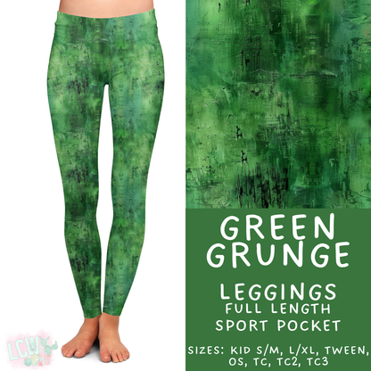Batch #441 - Color Grunge - Closes 11/3 - ETA mid Dec - Green Grunge Full Length Leggings