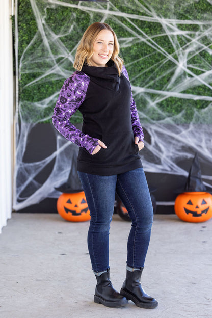 IN STOCK Zoey ZipCowl Sweatshirt - I Put A Spell On You and Black FINAL SALE