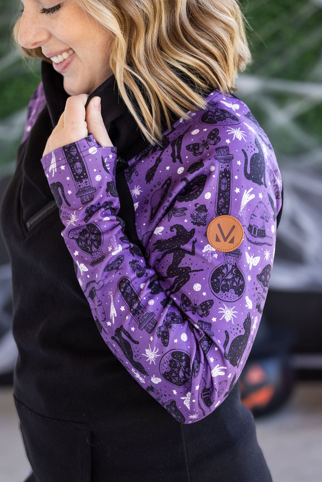 IN STOCK Zoey ZipCowl Sweatshirt - I Put A Spell On You and Black FINAL SALE