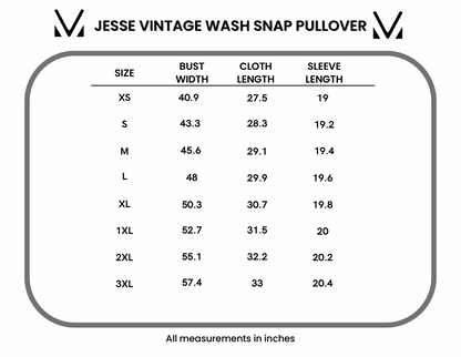 IN STOCK Jesse Vintage Wash Snap Pullover - Red