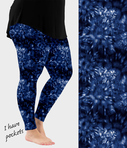 RTS - Indigo Tie Dye Leggings w/ Pockets