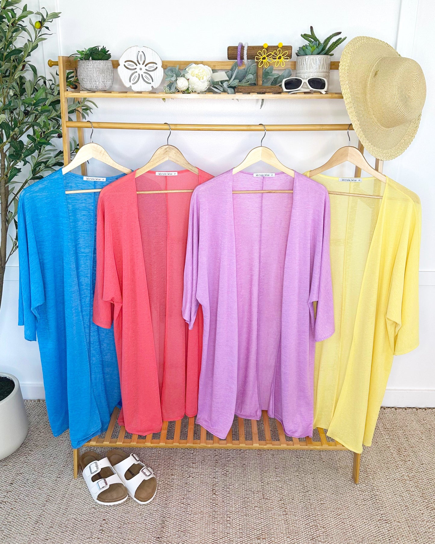 IN STOCK Ellie Cover-Up Kimono - Sunkissed Coral