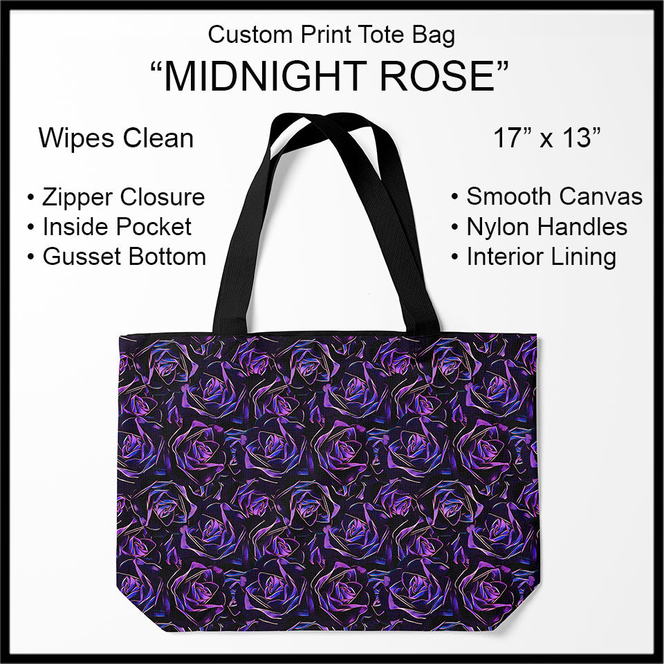 RTS - Midnight Rose Tote Bag