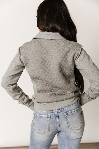 Quilted HalfZip - Charcoal