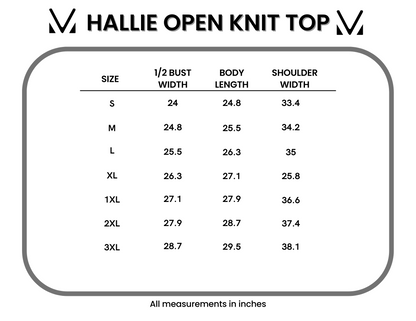 IN STOCK Hallie Open Knit Top - Oat
